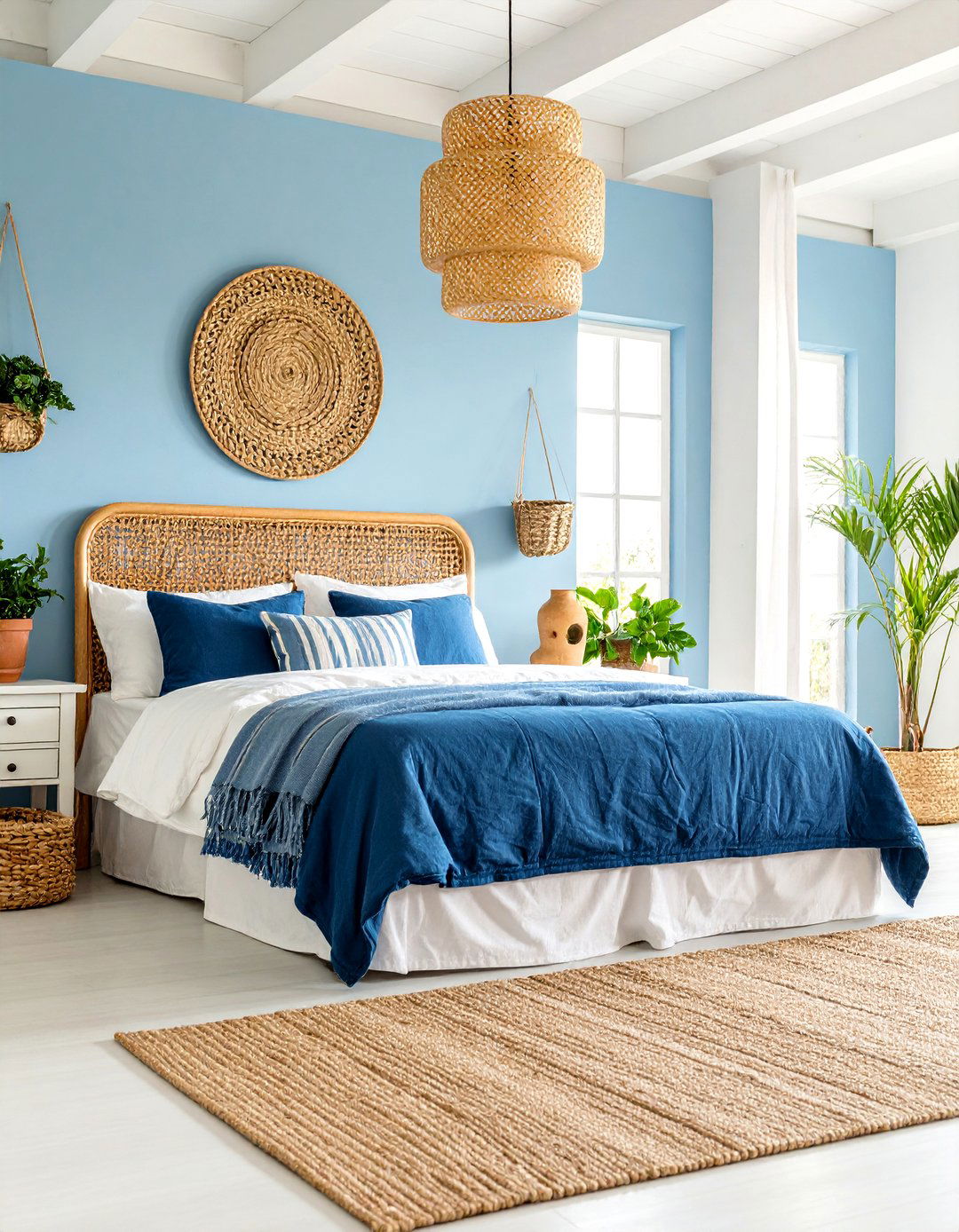 Azure Blue Bedroom with Mediterranean Flair - 24 Blue Bedroom Ideas