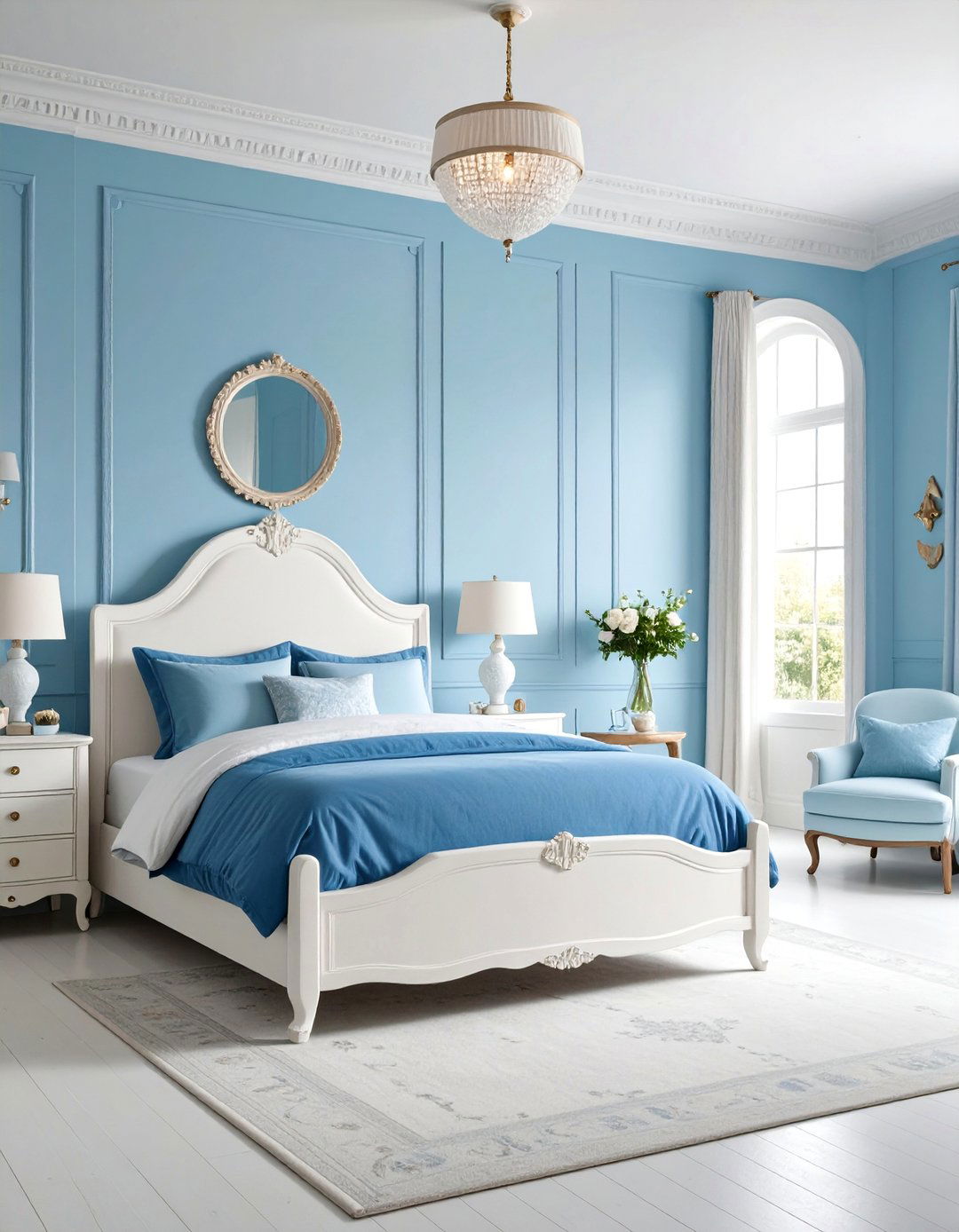 Baby Blue Bedroom with Vintage Nursery Charm - 24 Blue Bedroom Ideas
