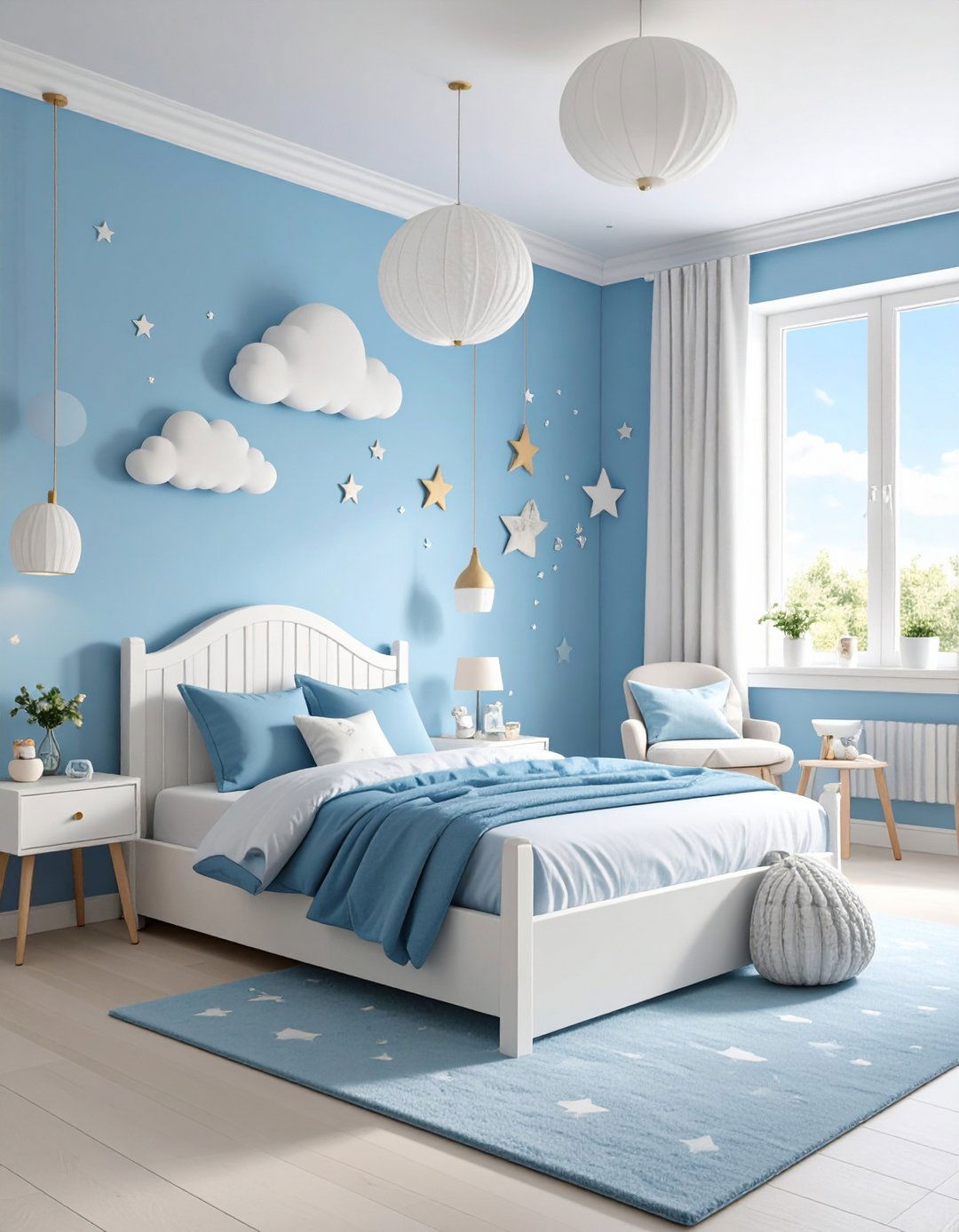 Baby Blue Nursery Inspired Adult Bedroom - 24 Blue and White Bedroom Ideas