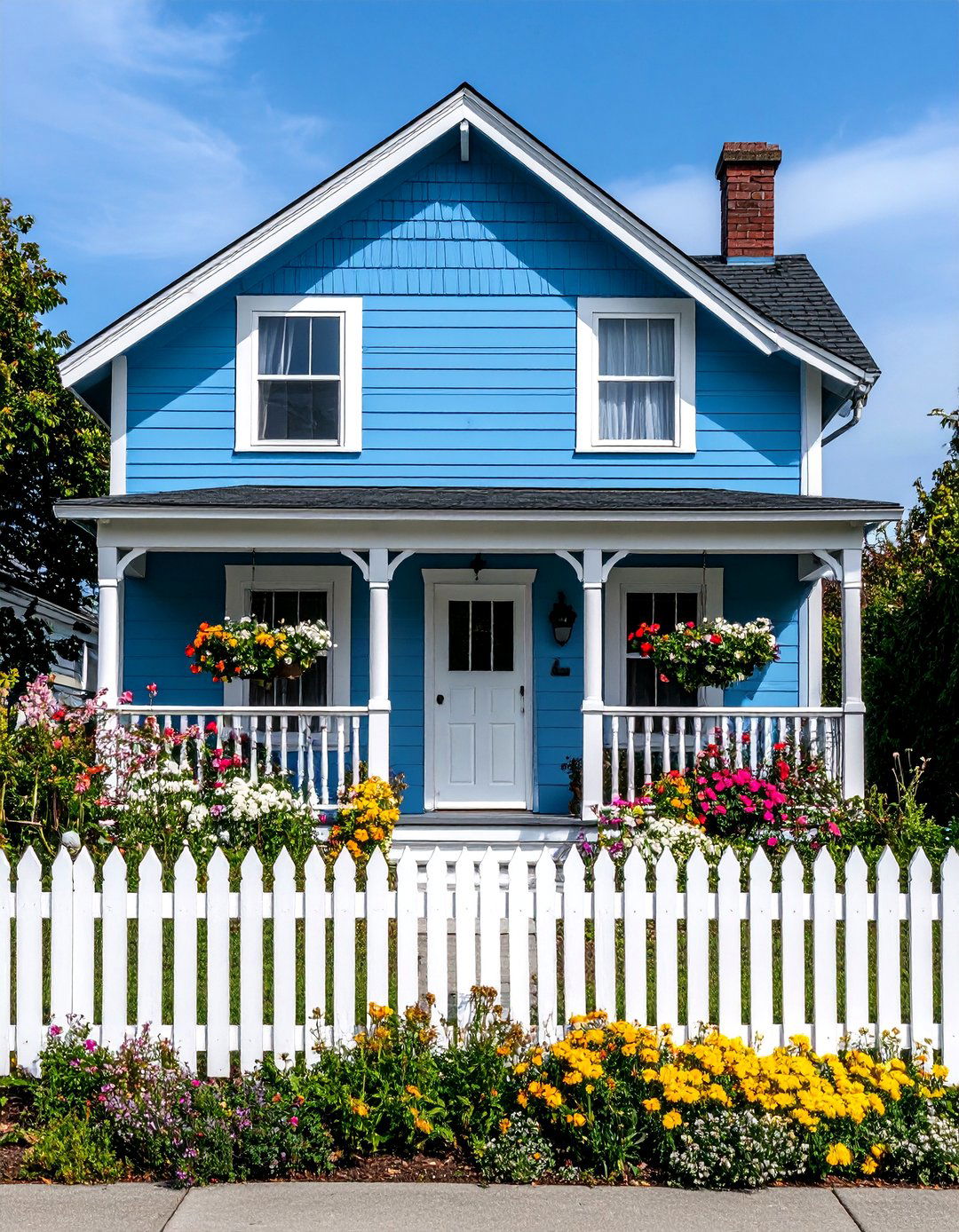 Baby Blue Nursery Rhyme Cottage - 24 blue exterior house paint ideas