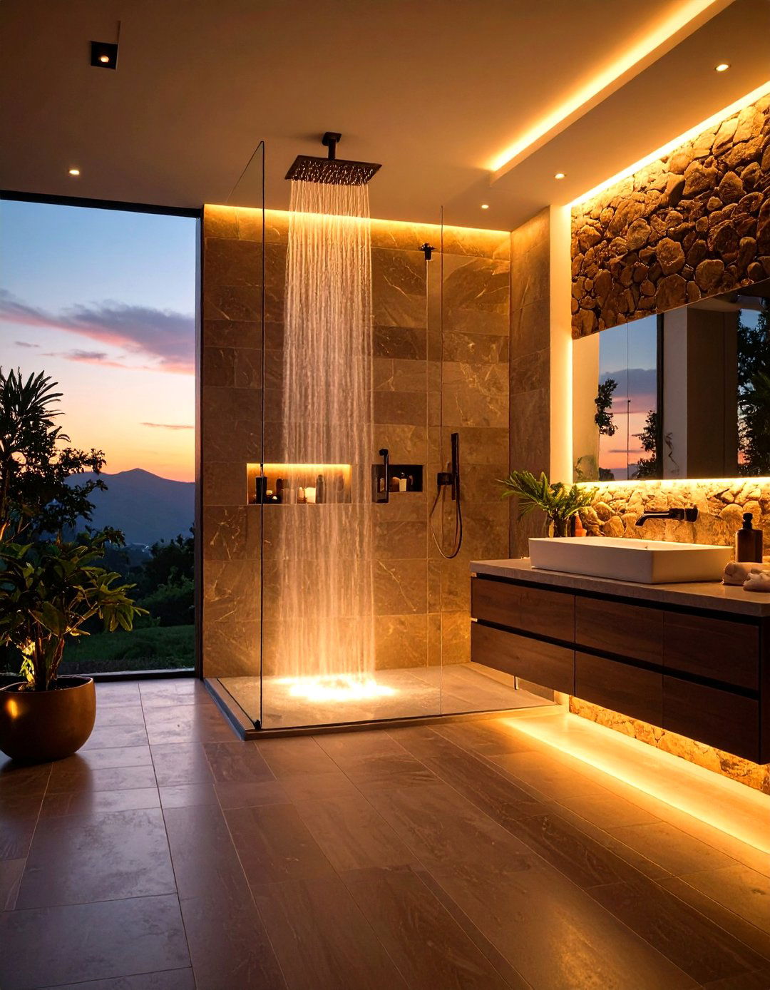 Backlit Accent Features - 24 Modern Shower Ideas