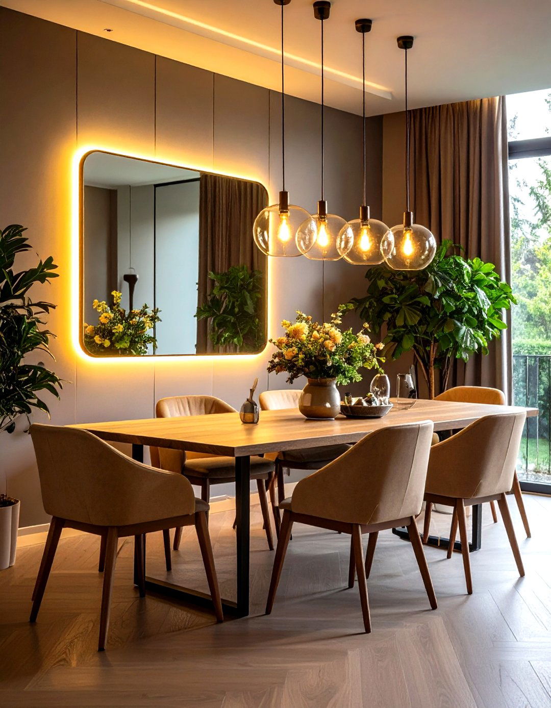 Backlit LED Mirrors - 24 Dining Room Mirror Ideas