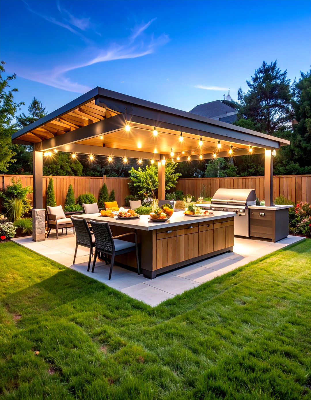 Backyard Island BBQ Area with Degree Access - 24 bbq area ideas