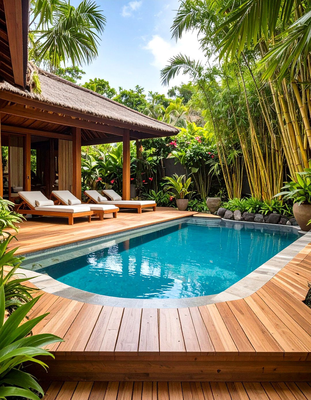 Balinese Resort Style Spool Sanctuary - 24 Spool Pool Ideas