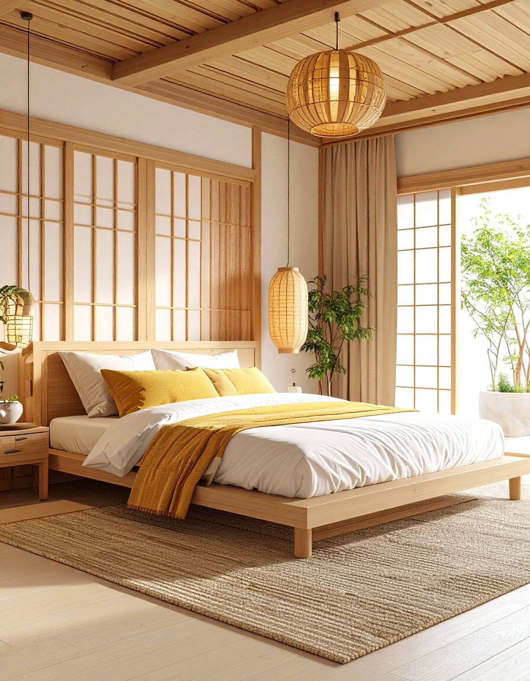 Bamboo Accent Elements - 24 Japanese Bedroom Design Ideas
