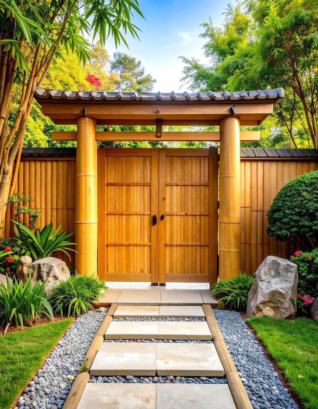 Bamboo Asian Inspired Garden Gates - 24 garden gate ideas