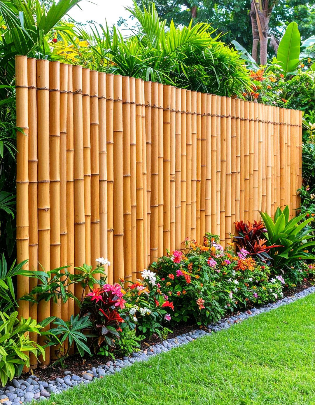 Bamboo Corner Fence For Tropical Aesthetics - 24 Corner Fence Ideas