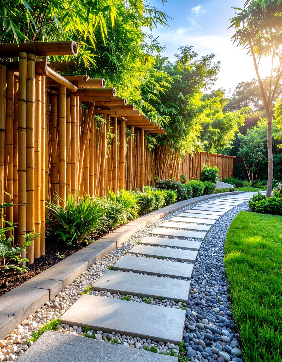 Bamboo Eco Friendly Design - 24 Gravel Driveway Edging Ideas