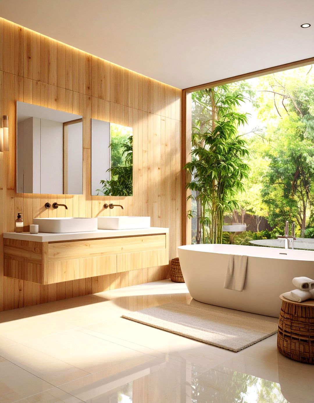 Bamboo Eco Friendly Panels - 24 Bathroom Wall Paneling Ideas
