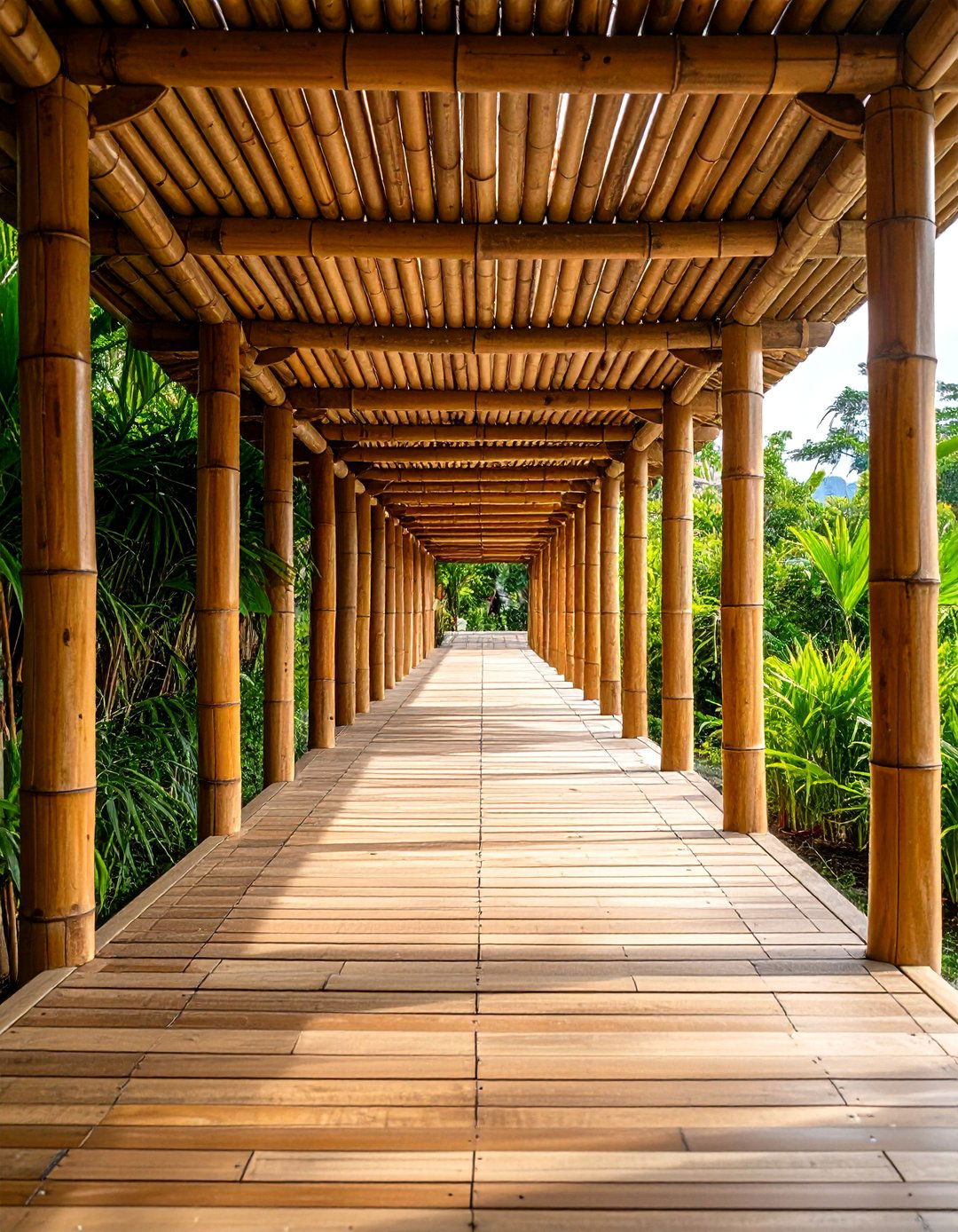 Bamboo Eco Friendly Walkway Cover - 24 Covered Walkway Ideas