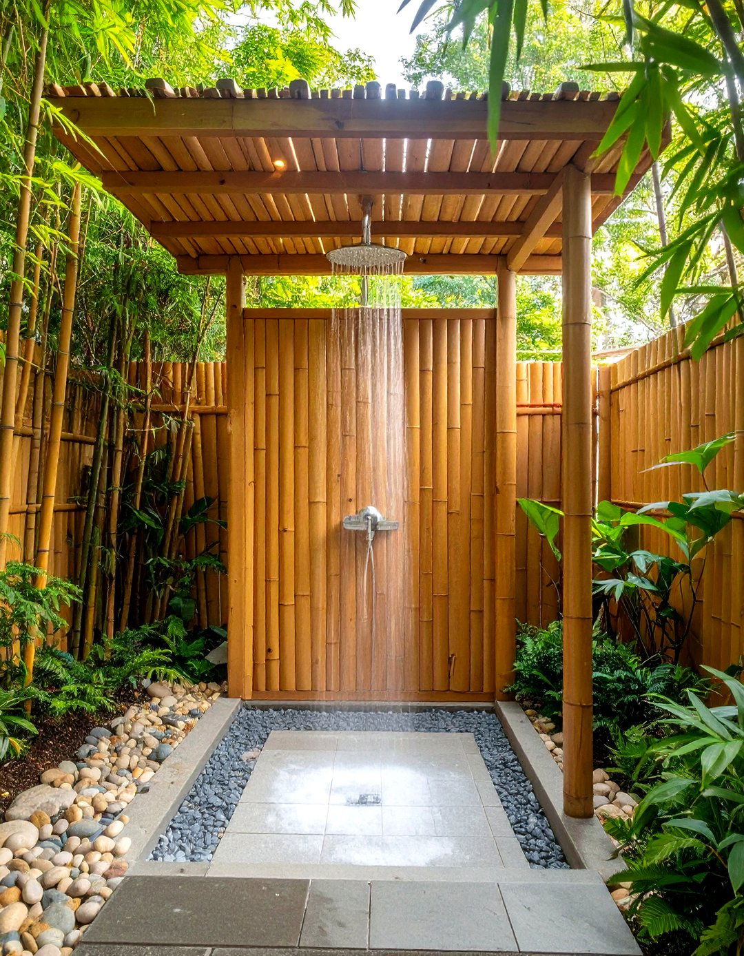 Bamboo Forest Outdoor Shower - 24 Outdoor Bathroom Ideas