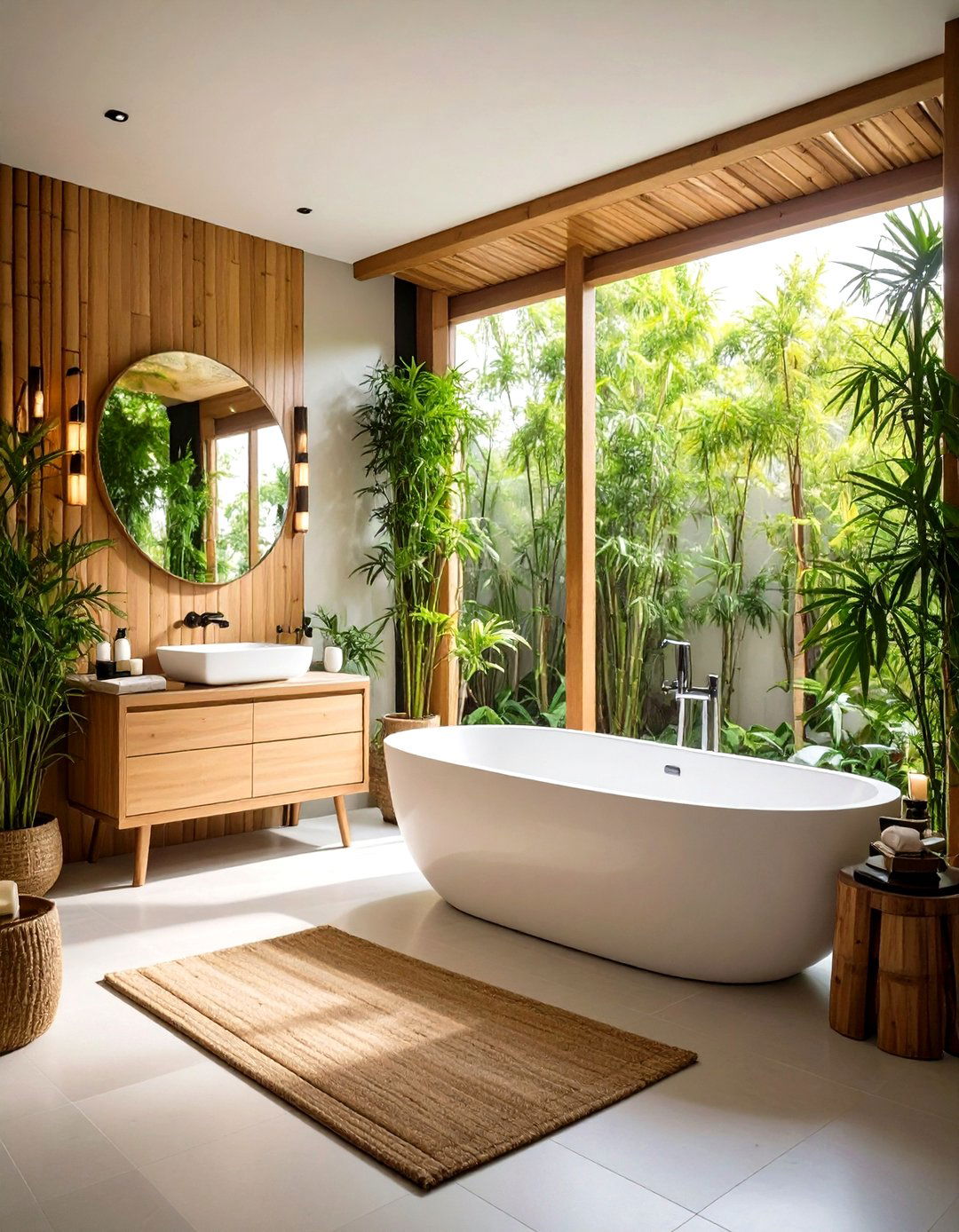 Bamboo Garden Bathroom Oasis - 24 Zen Bathroom Ideas