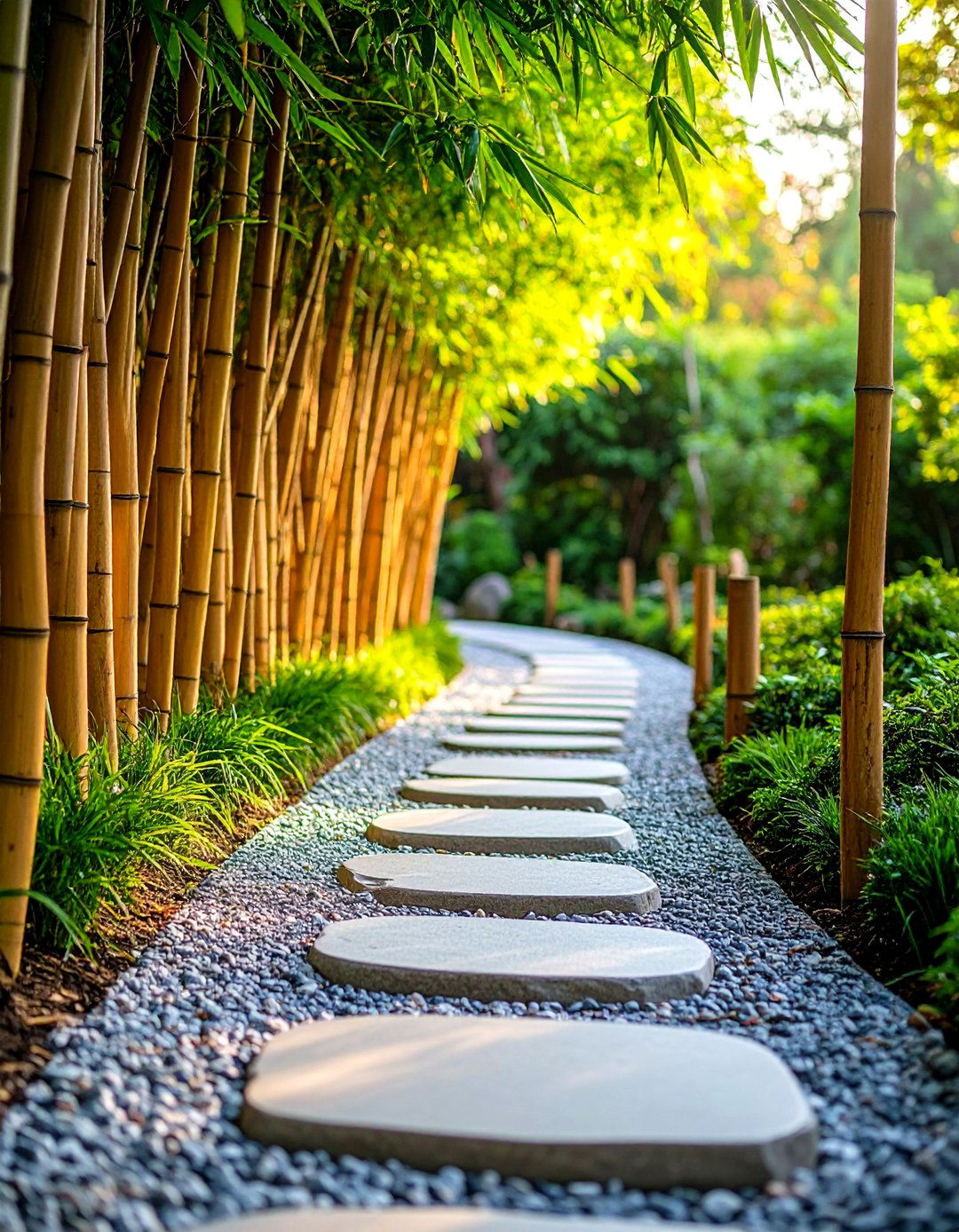 Bamboo Garden Edging with Zen Aesthetics - 24 Garden Edging Ideas
