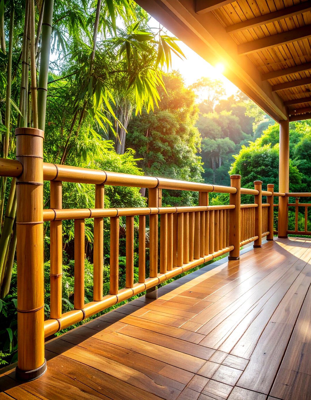 Bamboo Horizontal Railing System - 24 Horizontal Deck Railing Ideas