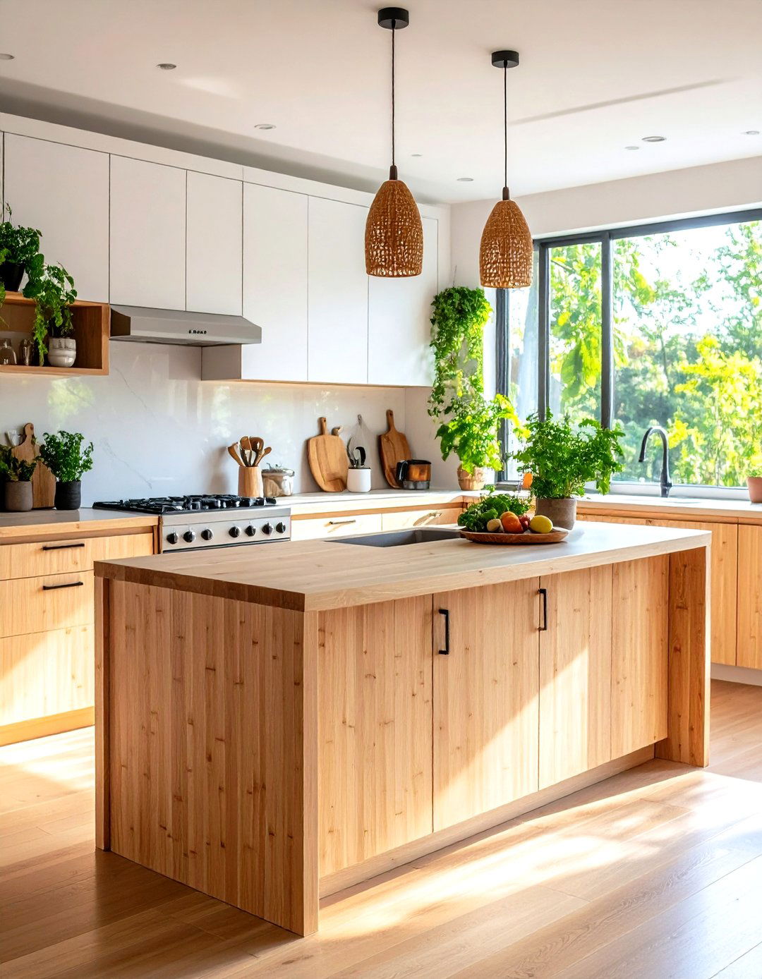 Bamboo Kitchen Countertops with Sustainable Modern Design - 24 Kitchen Countertop Ideas