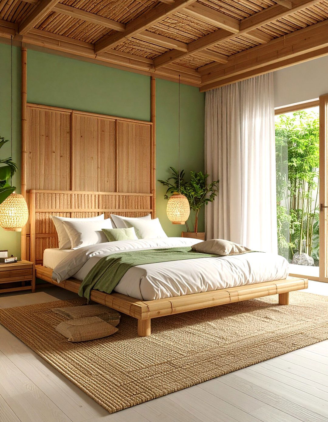 Bamboo Partition Privacy - 24 Asian Bedroom Ideas