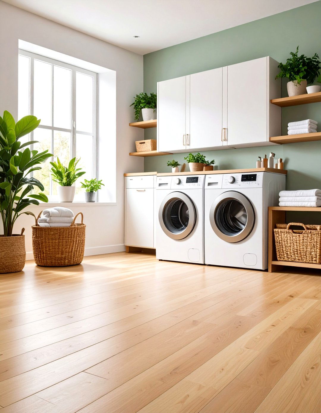 Bamboo Plank Flooring - 24 Laundry Room Floor Ideas