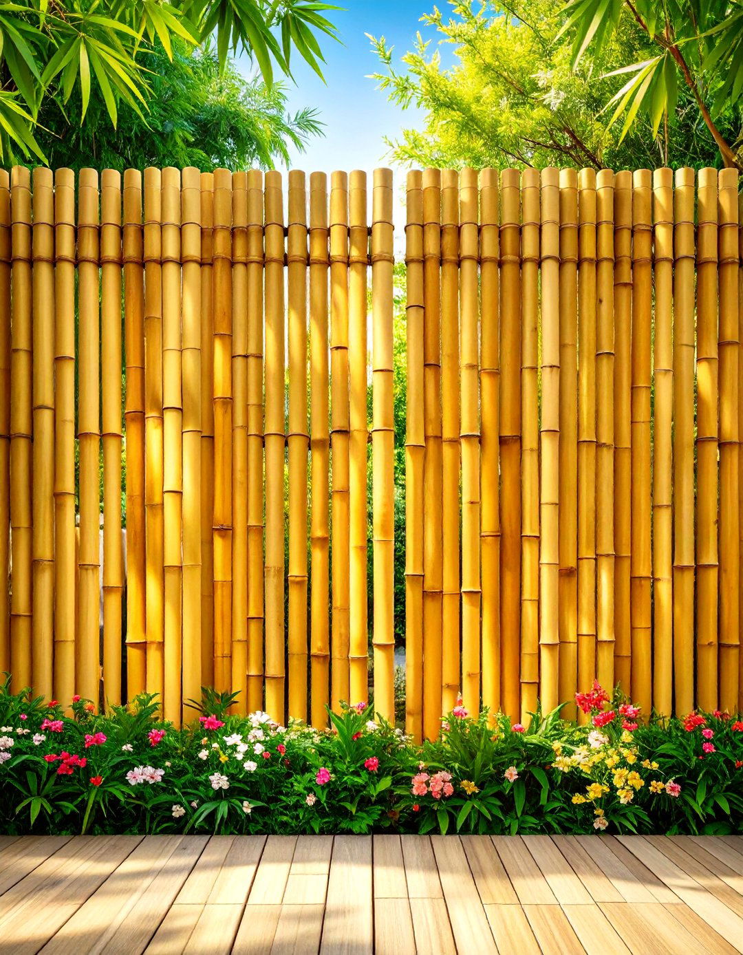 Bamboo Privacy Fence with Natural Appeal - 24 Privacy Fence Ideas