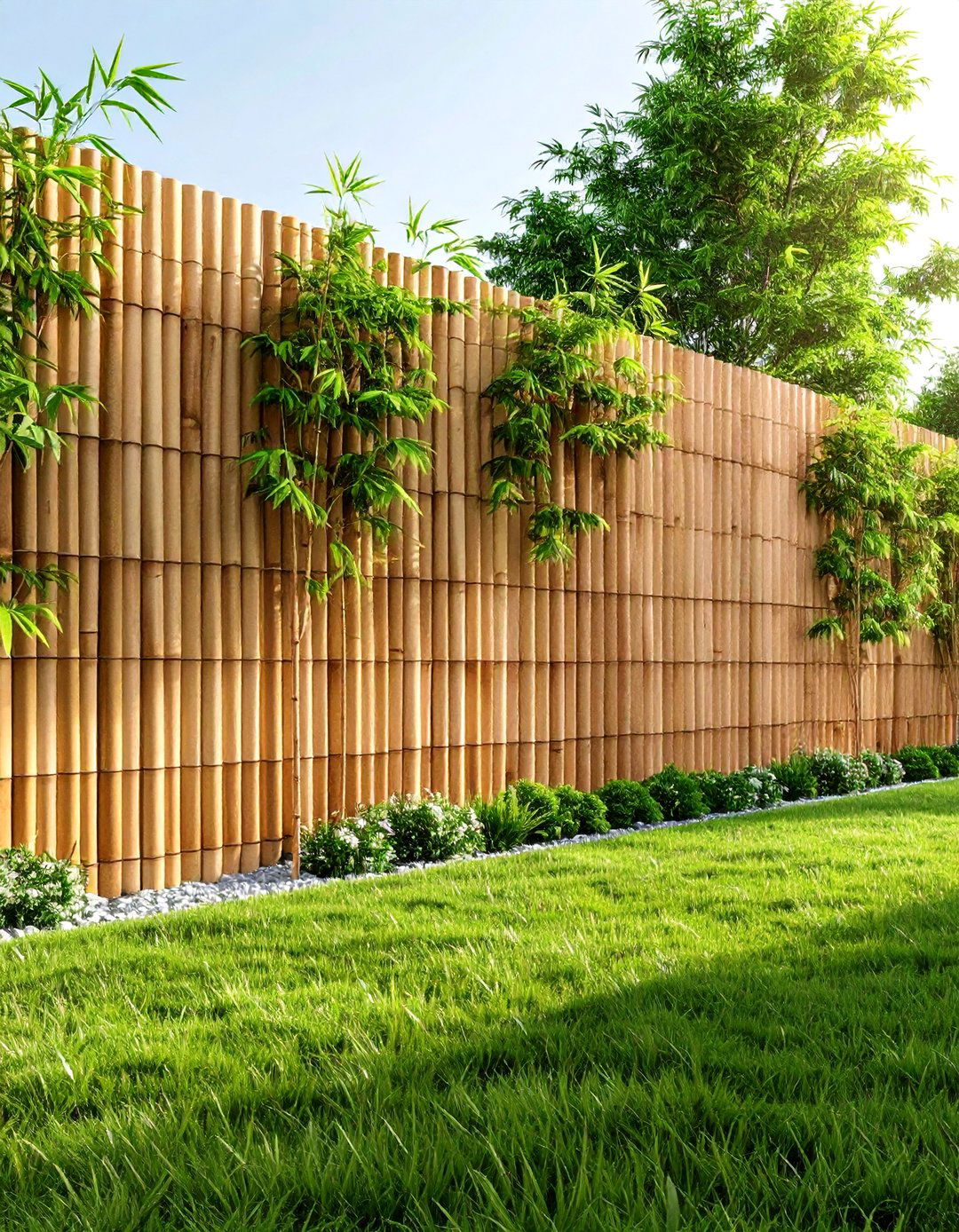 Bamboo Privacy Screen Border - 24 Low Maintenance Garden Border Ideas