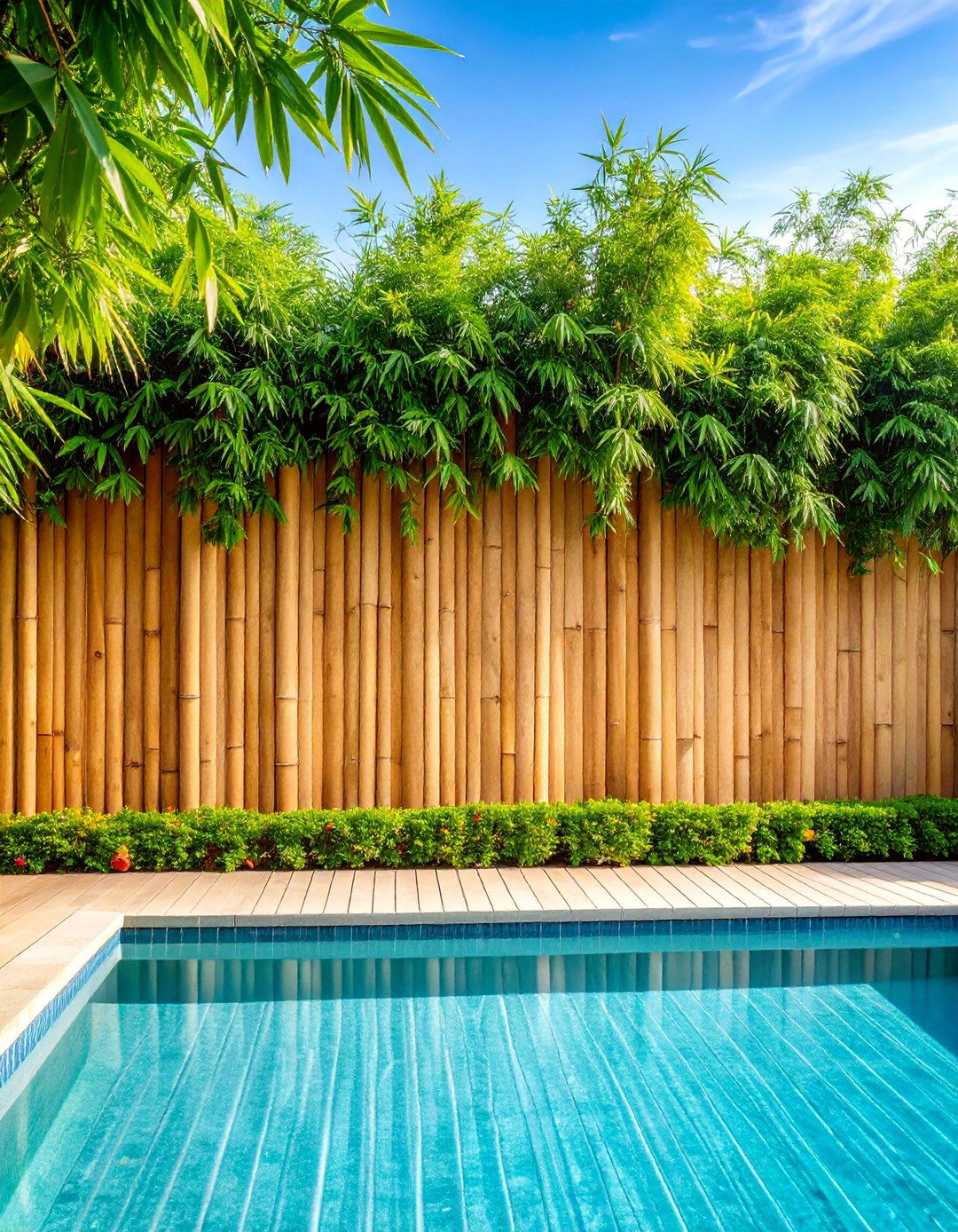 Bamboo Privacy Screen Fence - 24 Pool Privacy Ideas