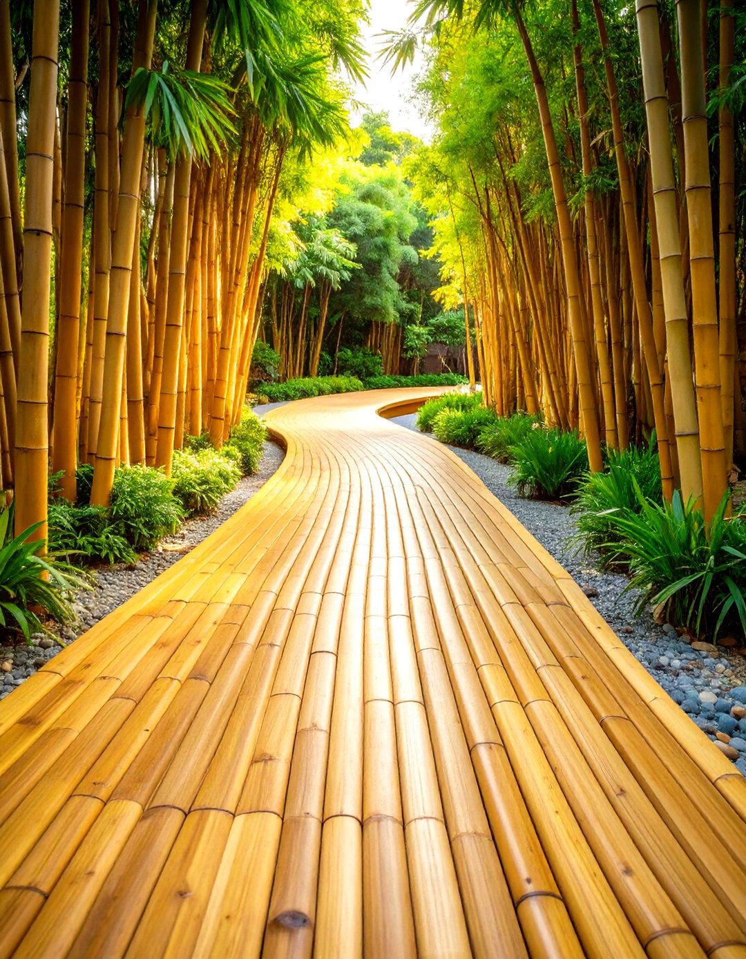 Bamboo Roll Out Walkways - 24 Natural Walkway Ideas
