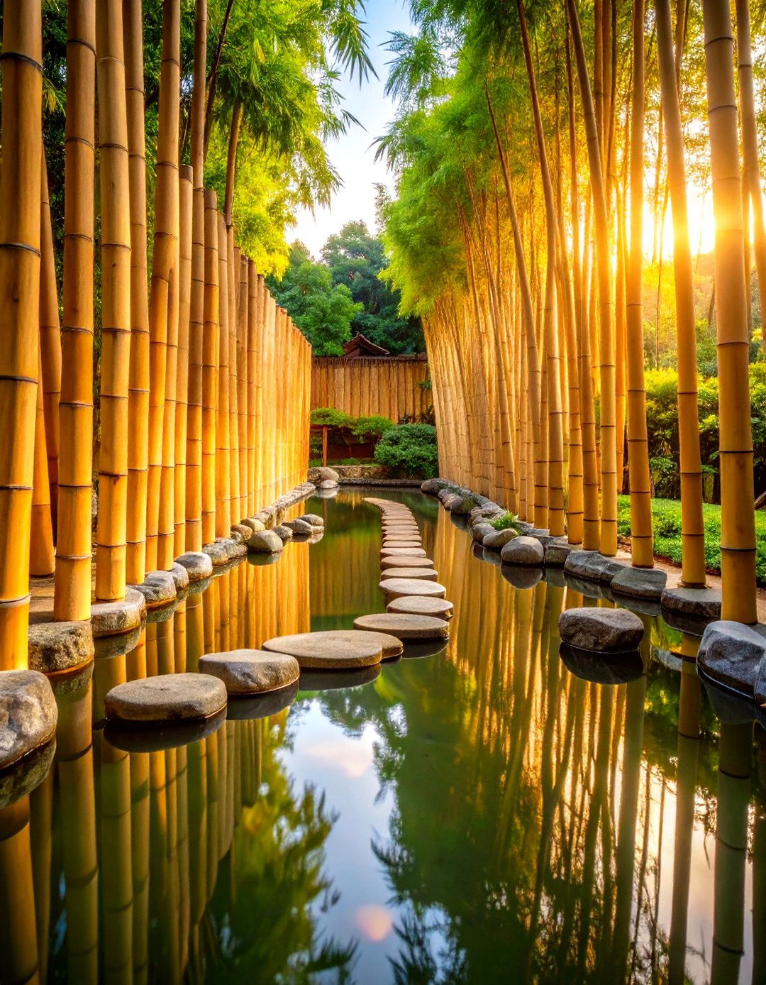 Bamboo Screen Edging - 24 Pond Edging Ideas