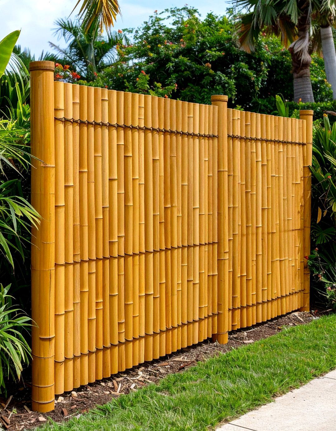 Bamboo Screen Front Yard Fence - 24 Front Yard Fence Ideas