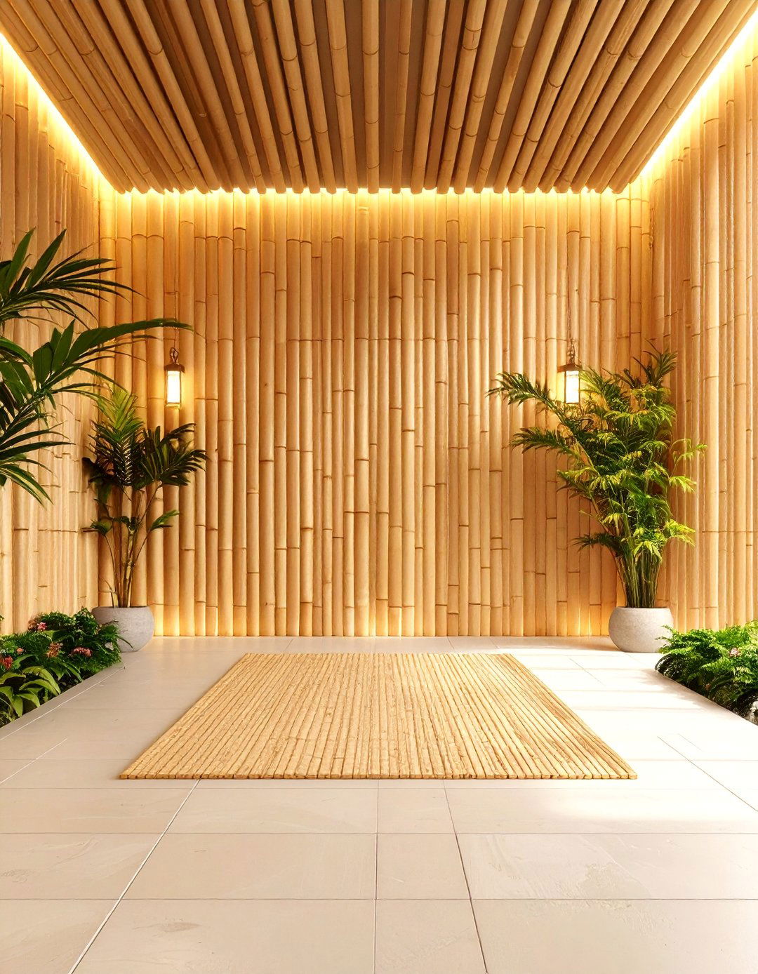 Bamboo Screen Privacy Barrier - 24 Backyard Hot Tub Privacy Ideas