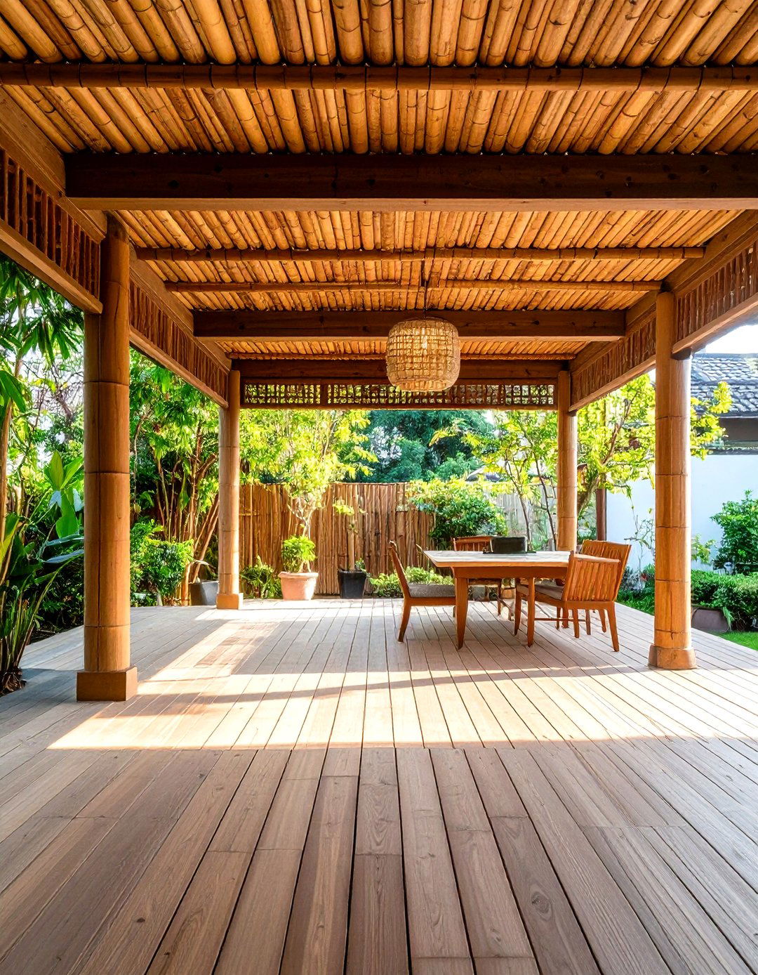 Bamboo Screen and Natural Privacy - 24 Under Deck Landscaping Ideas
