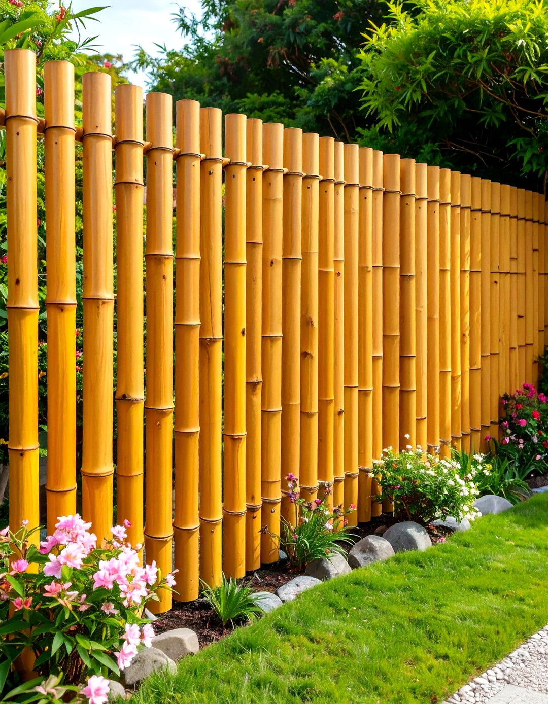 Bamboo Split Rail Alternative Design - 24 Split Rail Fence Ideas
