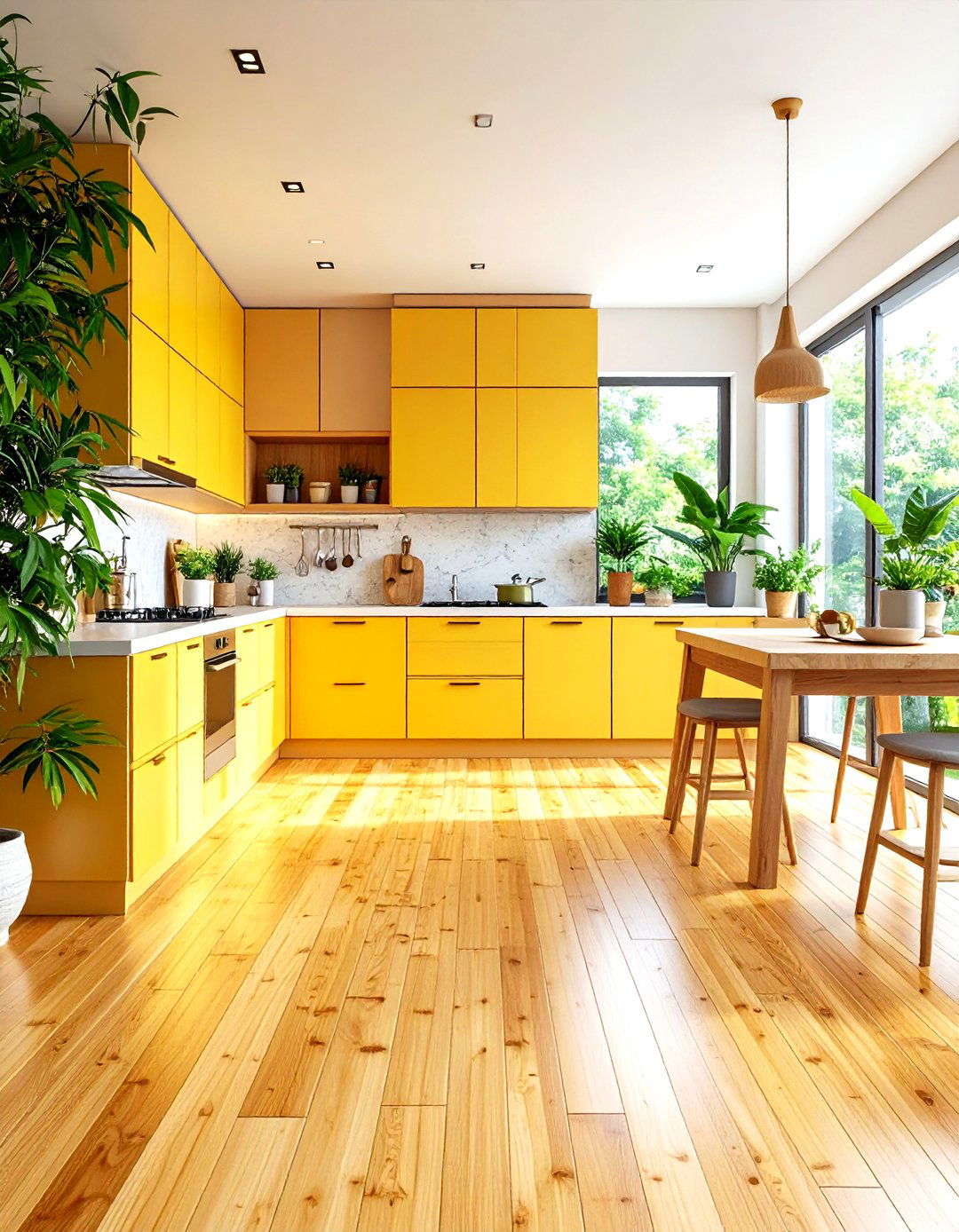 Bamboo Sustainable Kitchen Flooring - 24 Kitchen Floor Ideas