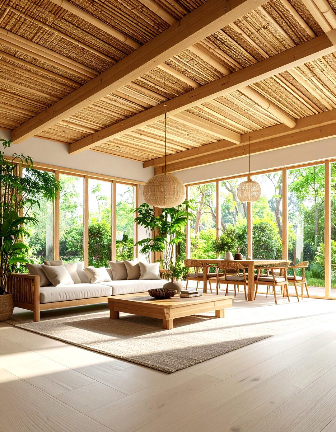Bamboo Wood Ceiling Installations - 24 Wood Ceiling Ideas
