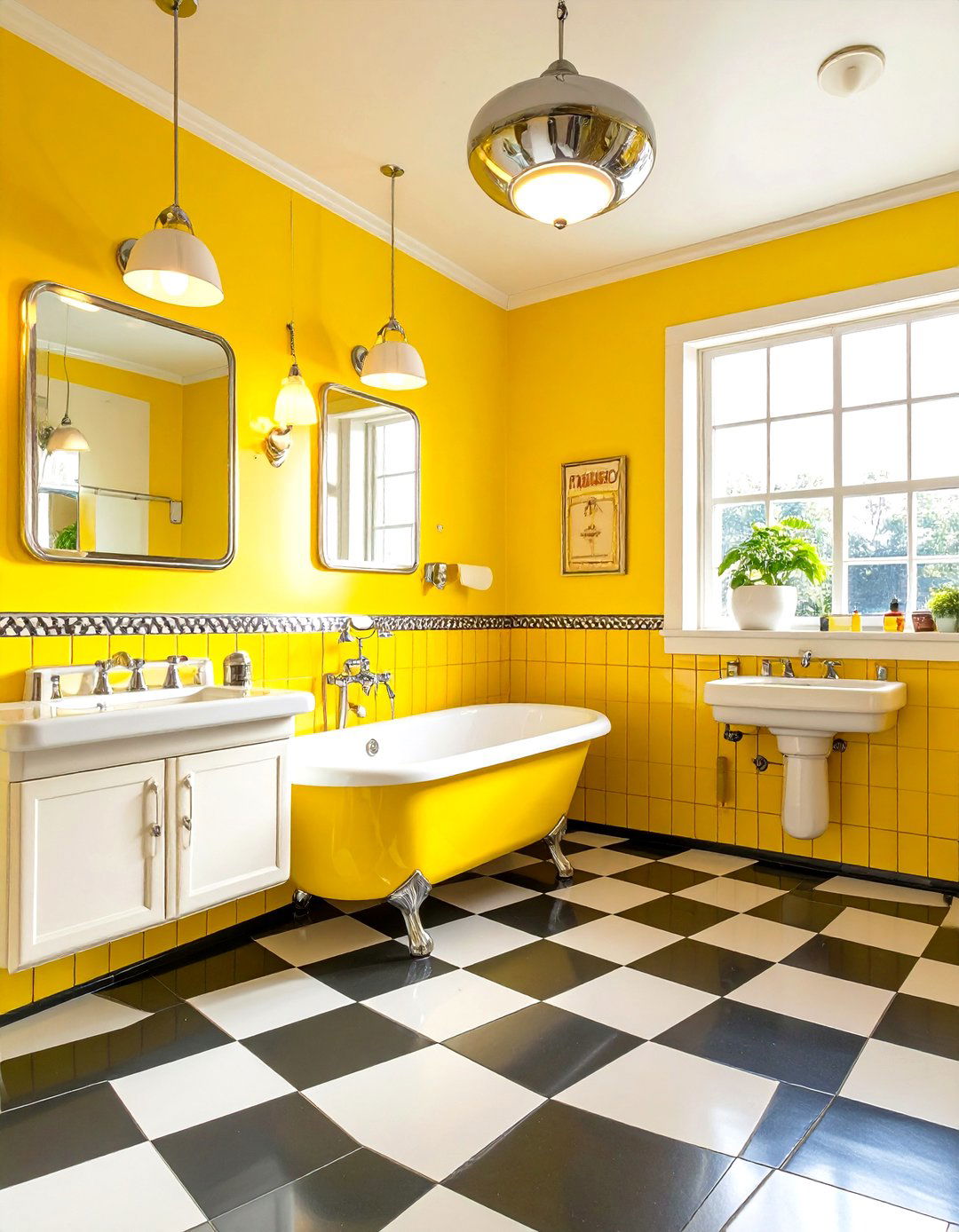 Banana Yellow Retro Kitchen Style Bath