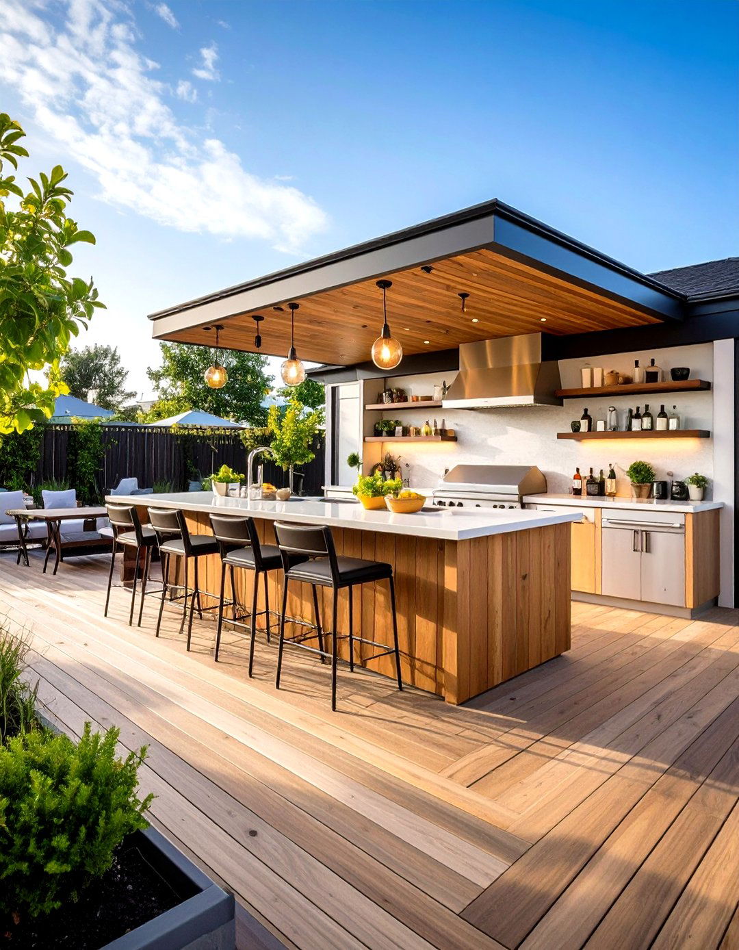 Bar Centric Entertainment Deck Kitchen - 24 Outdoor Kitchen on Deck