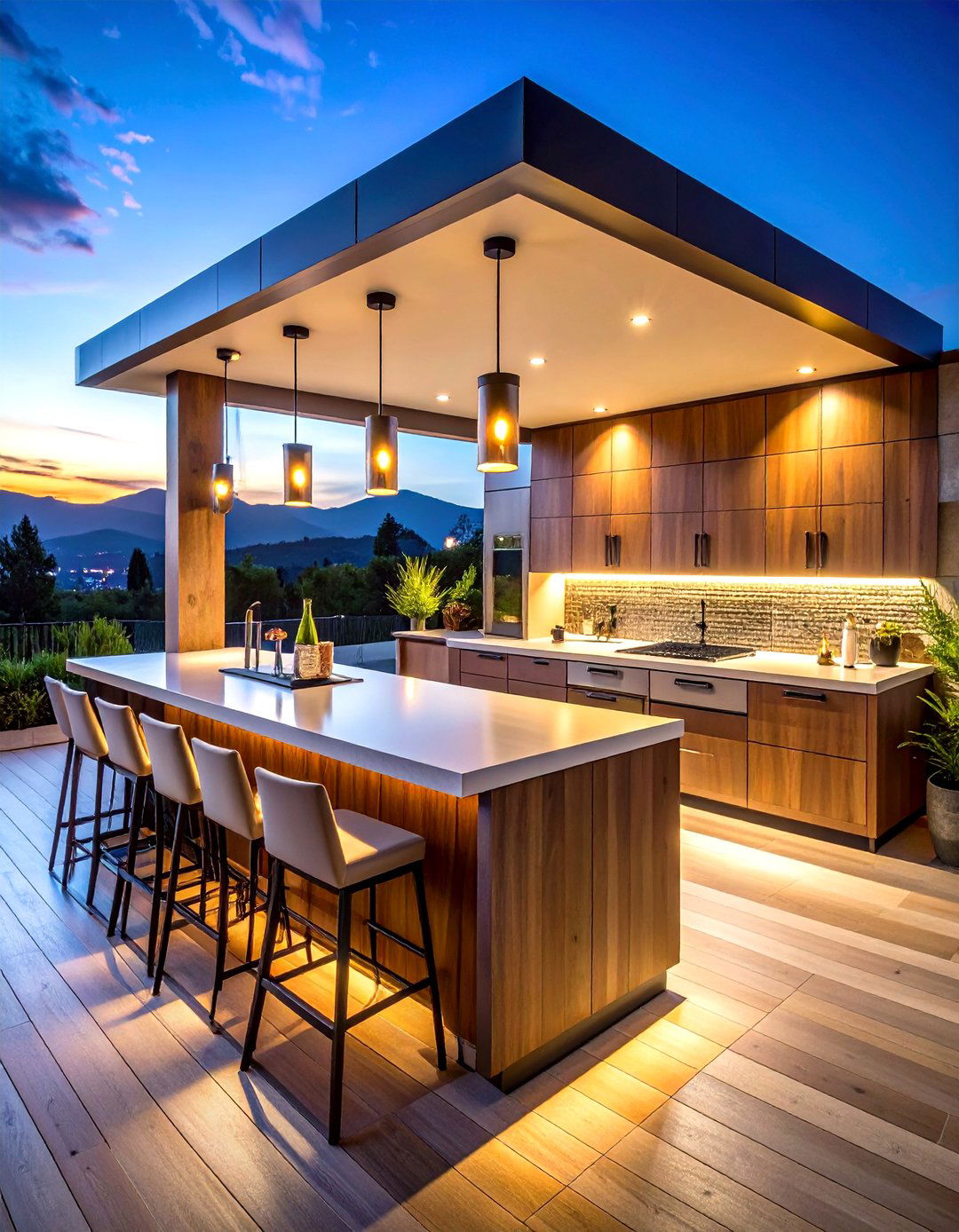 Bar Height Entertaining Island - 24 Outdoor Kitchen Island Ideas