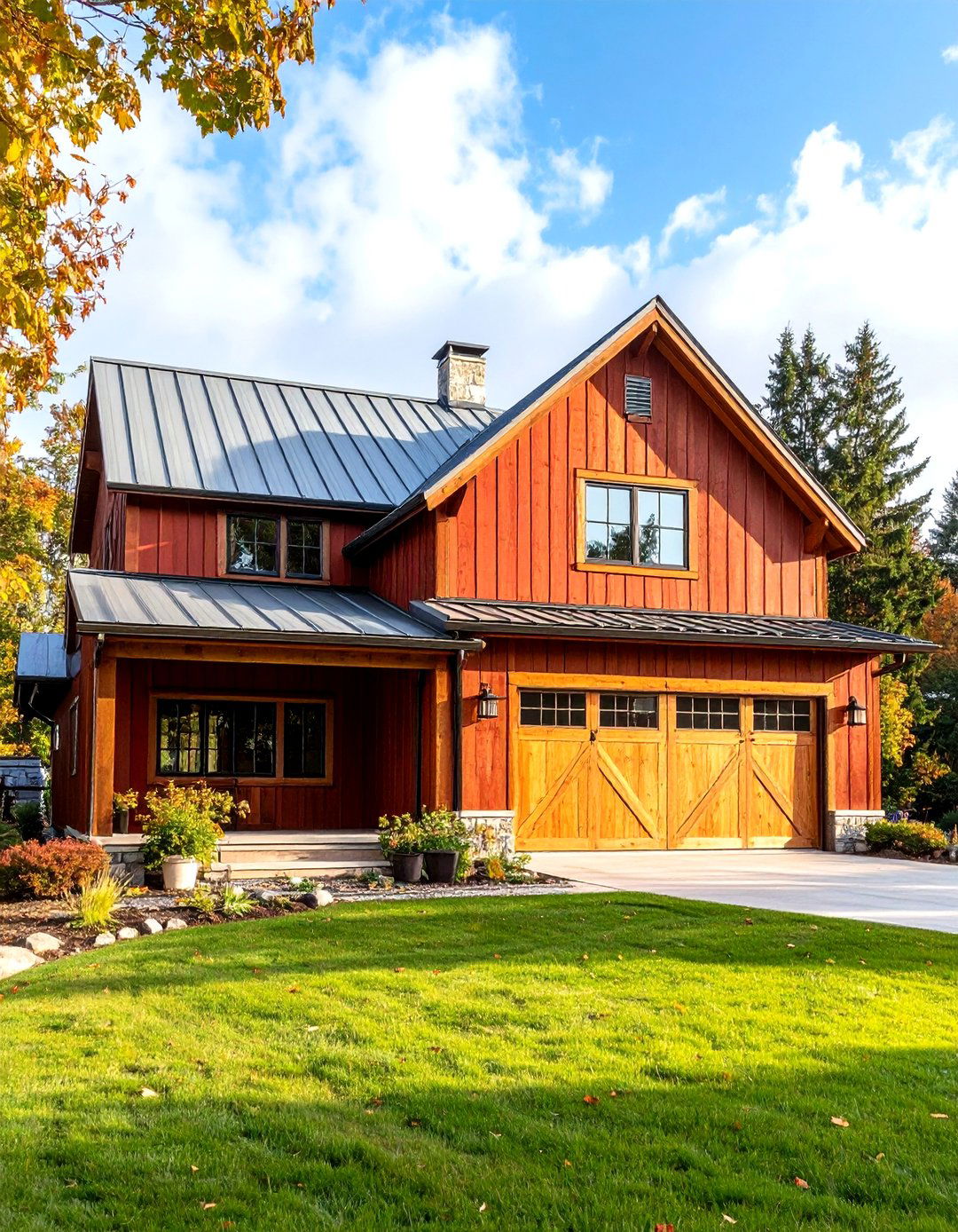 Barn Door Accent Farmhouse - 24 Modern Farmhouse Exterior