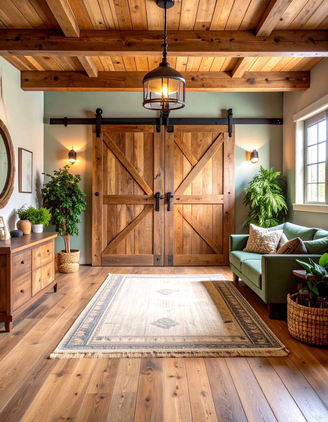 Barn Door Accent Wall - 24 Basement Accent Wall Ideas