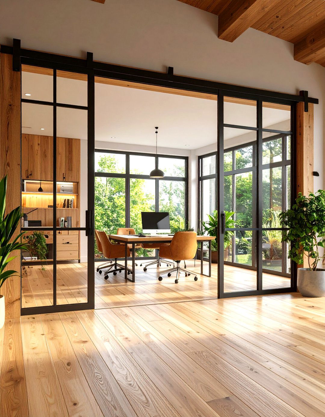 Barn Door Office Entrance - 24 Barn Door Ideas