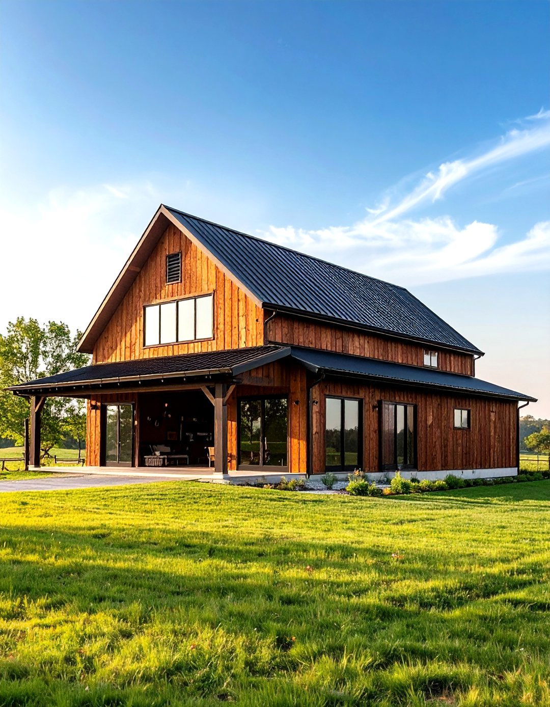 Barn Style Brown Metal Roofing - 24 Dark Brown House With Black Trim