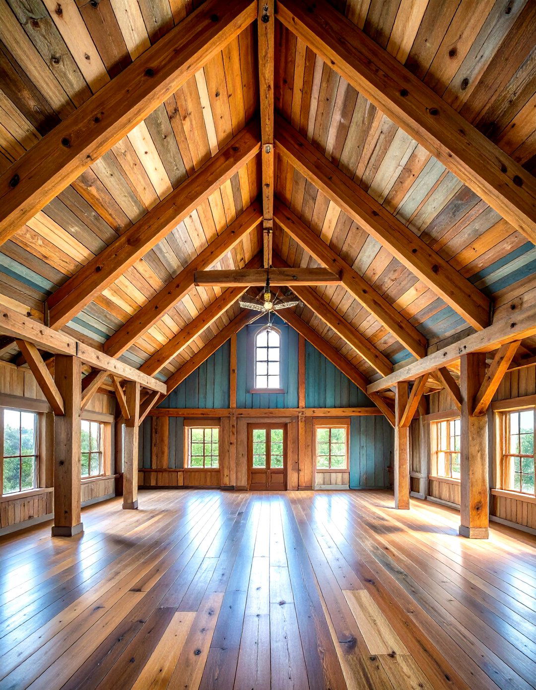 Barnwood Plank Cathedral Ceilings - 24 Rustic Ceiling Ideas