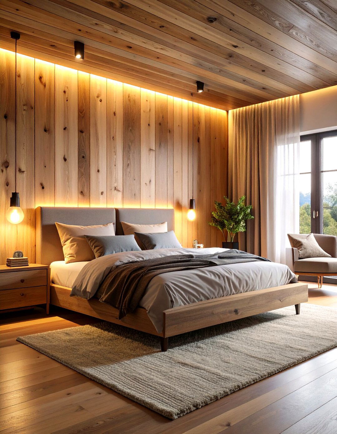 Barnwood with Integrated LED Lighting - 24 Barnwood Accent Wall Ideas