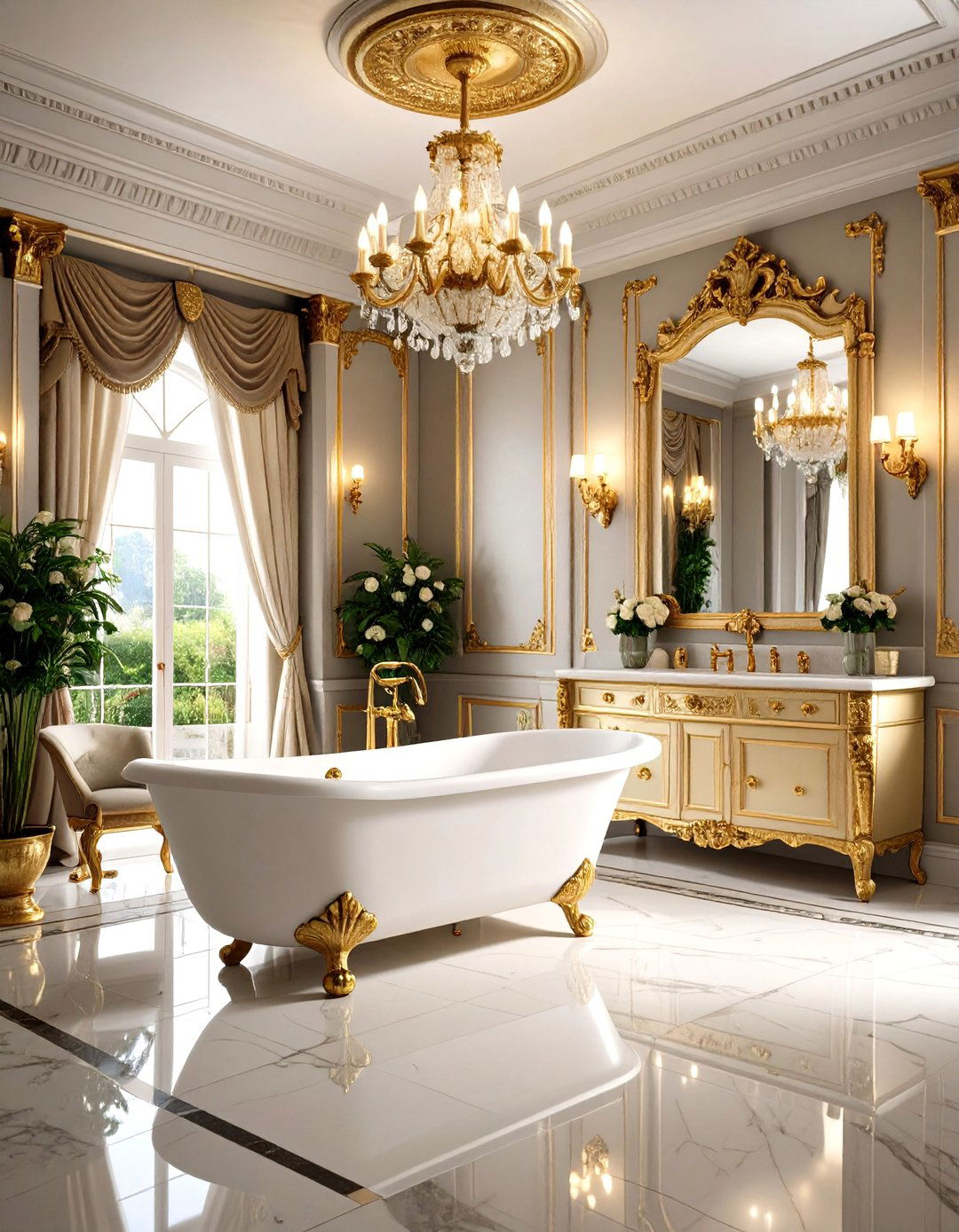 Baroque Bathroom Luxury Elements - 24 Maximalist Bathroom Design Ideas