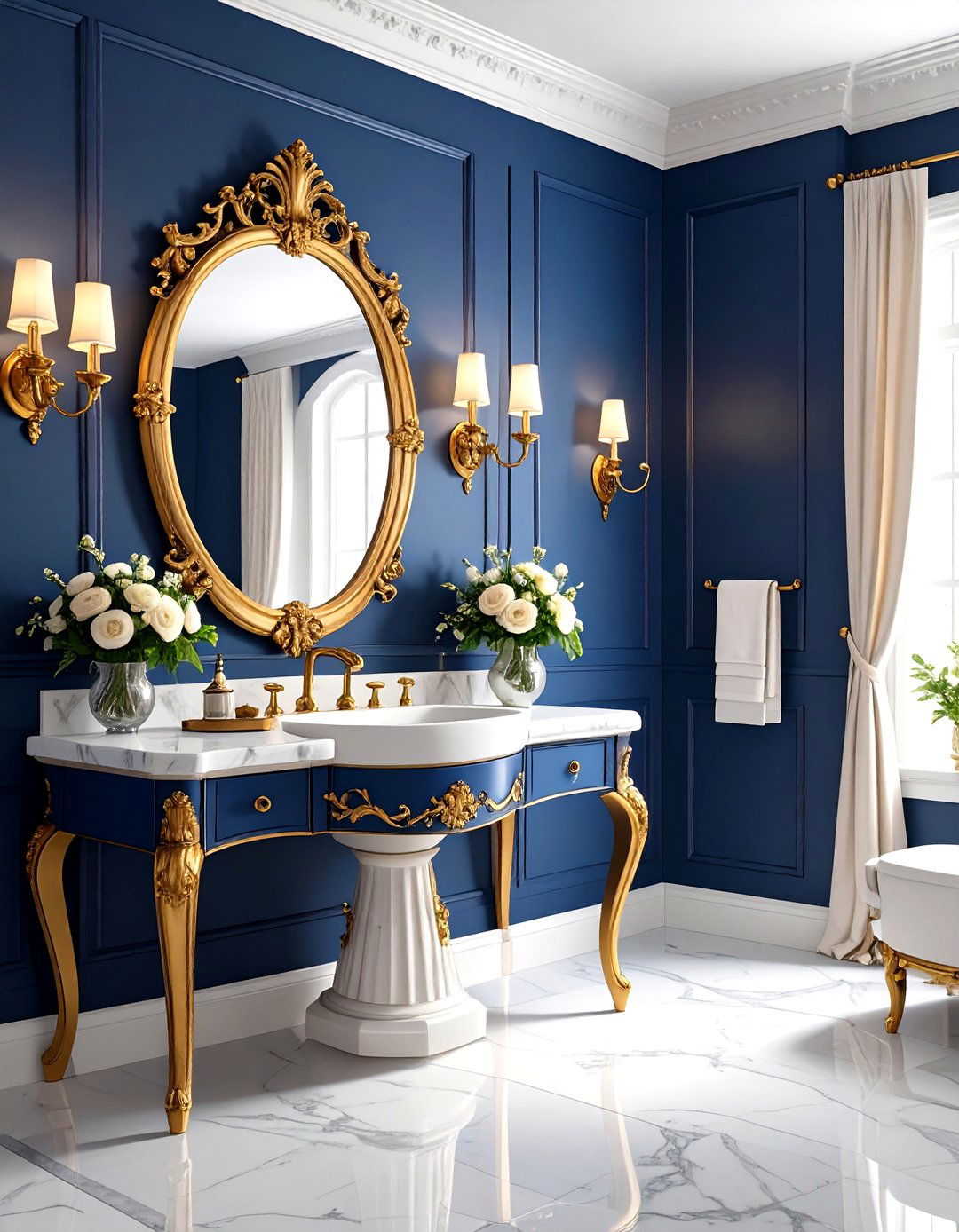 Baroque Inspired Powder Room Drama - 24 French Interior Design Ideas