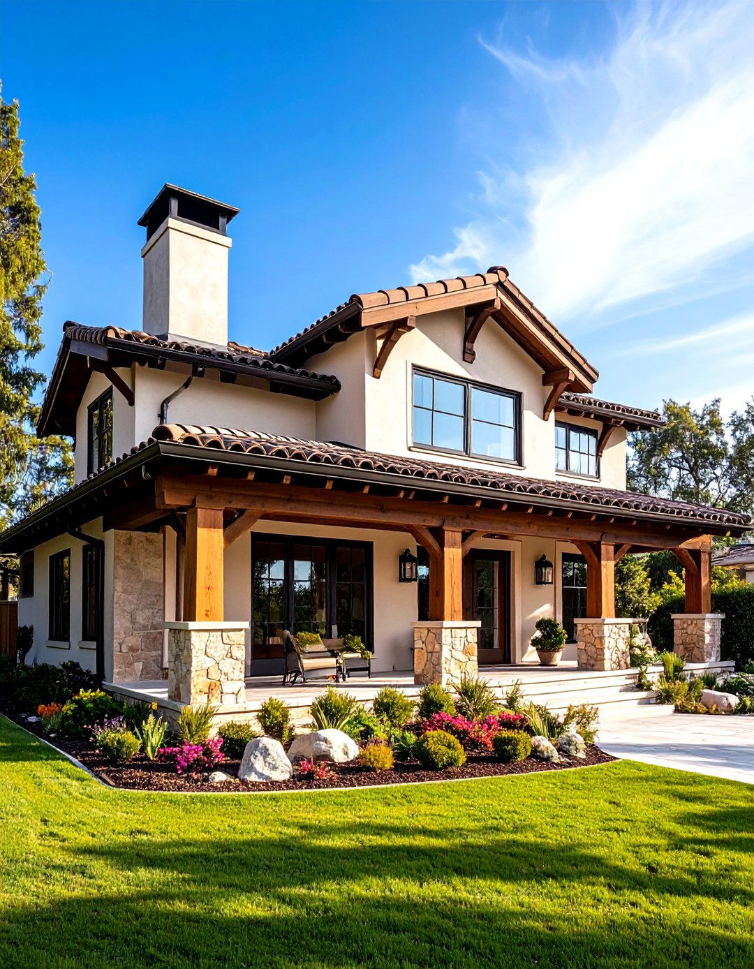 Barrel Tile Roof with Multiple Levels - 24 Mediterranean House Exterior Ideas