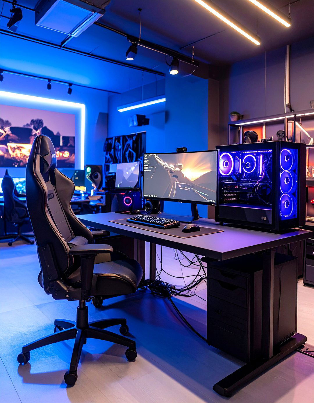 Basement Office Gaming and Work Combo - 24 basement office ideas
