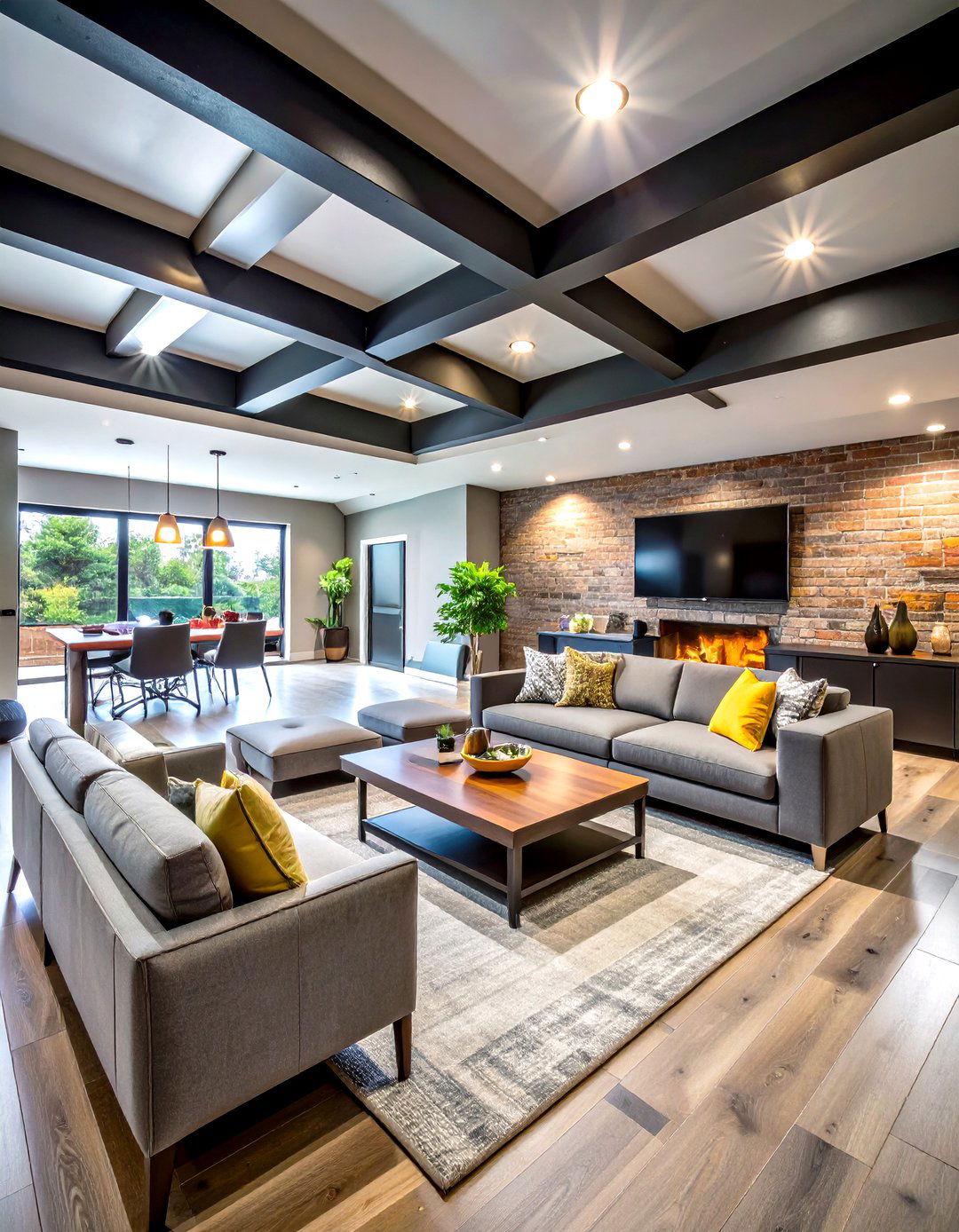 Basement Recreation Room Transformation - 24 Black Ceiling With Grey Walls