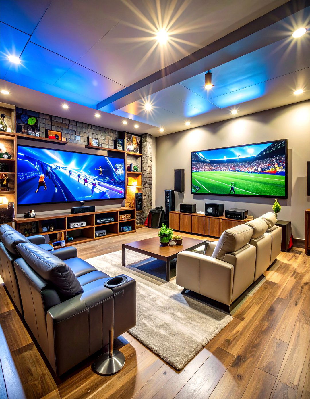 Basement Sports Cave - 24 Tv Room Ideas