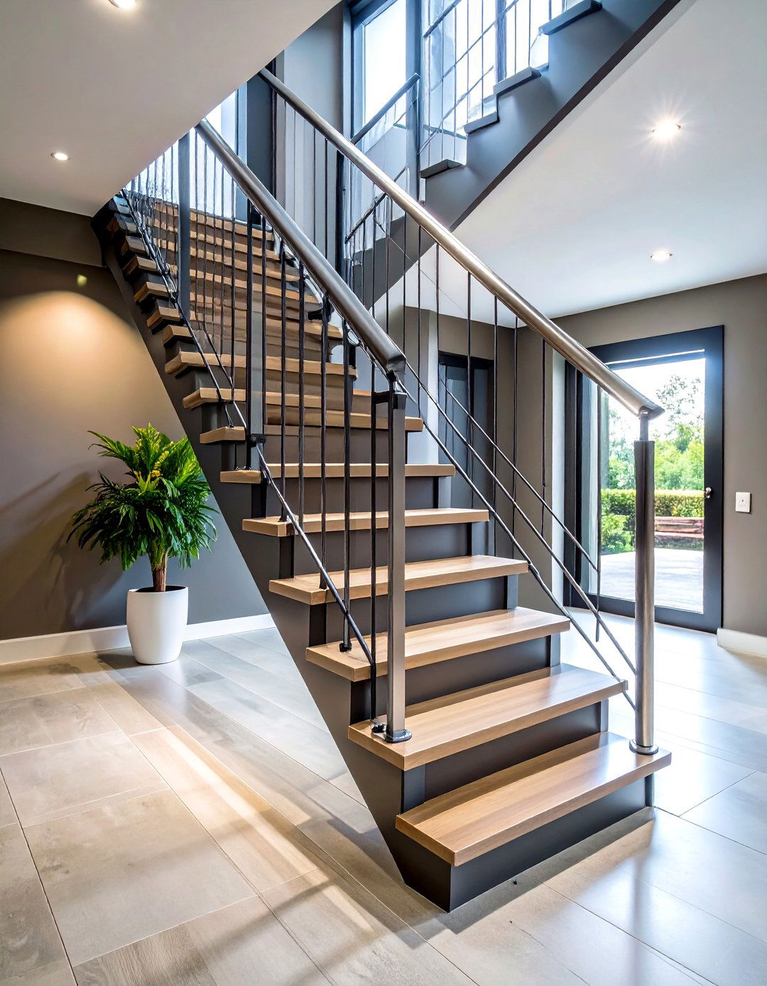 Basement Stair Handrail Upgrade with Modern Materials - 24 Basement Stair Ideas