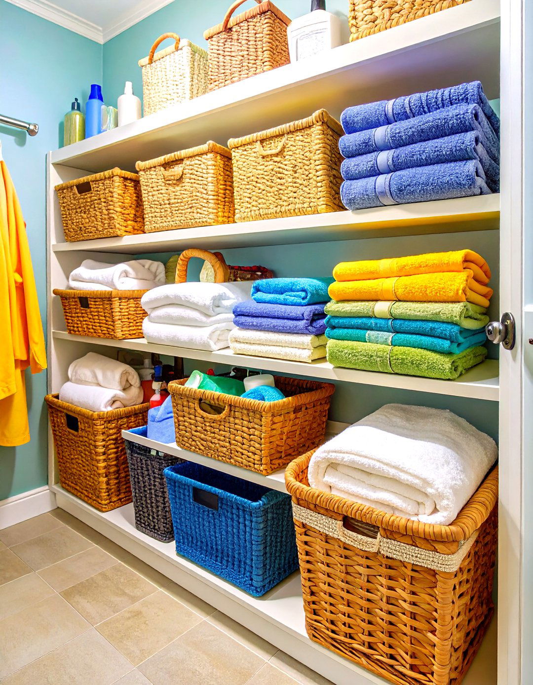 Basket Weaving Organization - 24 Dorm Bathroom Ideas