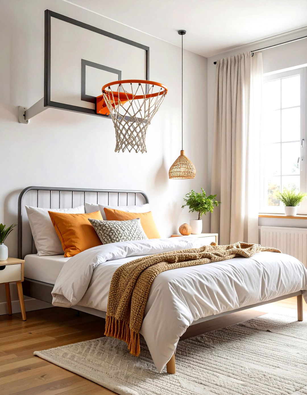 Basketball Wall Hoops - 24 basketball room decor ideas